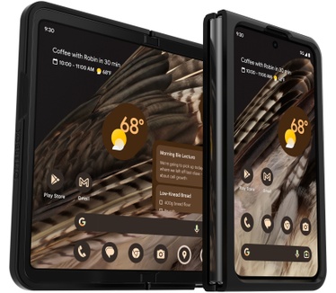 Otterbox OtterBox Thin Flex-hoes voor Google Pixel Fold, schokbestendig, valbestendig, slanke tweedelige beschermhoes, getest volgens militaire standaard, voor opvouwbare telefoons, Zwart