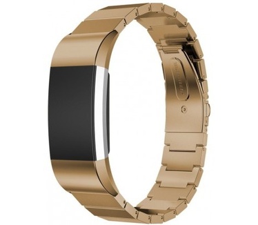 qMust Metalen armband Chain voor Fitbit Charge 2 - Old Gold