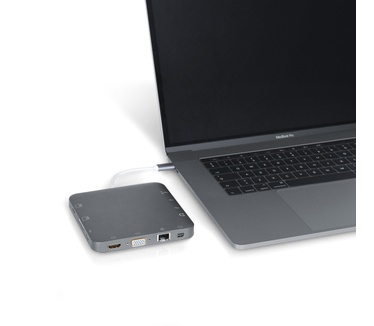 eStuff USB-C Docking Hub Grey