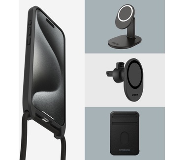 Otterbox React Series Necklace MagSafe voor iPhone 15 Pro, Black (iPhone 15 Pro) Zwart