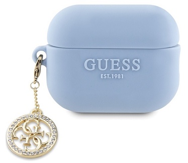 Guess Diamond Charm Silicone Apple Airpods Pro 2 (2e gen) - Blauw