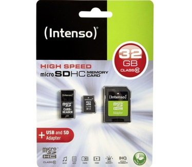 Intenso MicroSD Card Adapter Set 32 GB, microSDHC + USB & SD Adapter