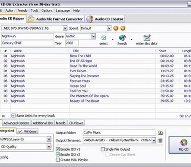 Easy CD-DA Extractor 9.0.2 screenshot (resized)