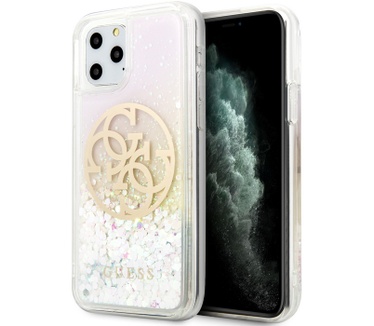 Guess LiquidGlitter Circle Hard Case Apple iPhone 11 Pro Max Roze  Roze