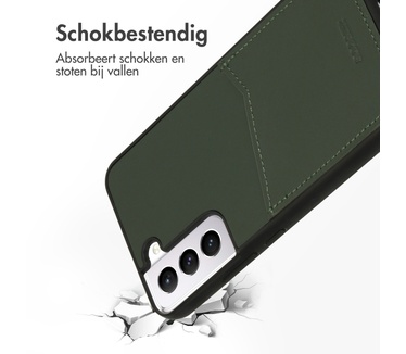Accezz Premium Leather Card Slot Backcover Samsung Galaxy S22 Plus - Groen