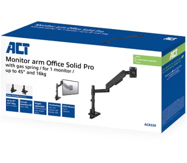 ACT Monitorarm 45" office solid pro, gasveer, paalbevestiging, 1 scherm
