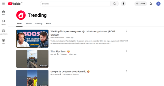 YouTube Trending