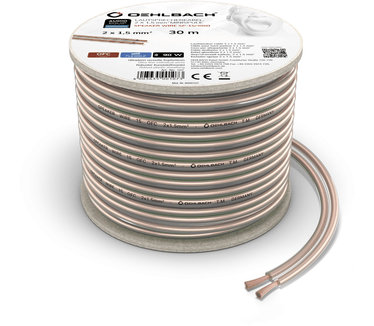 Oehlbach Speaker Cable 2x1,50mm² clear 30m Spool