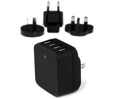 Startech.com 4-Poorts USB lader internationale reislader 34W/6.8A zwart