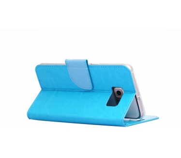 Luxe Lederen Bookcase hoesje voor de Samsung Galaxy S6 Edge Plus - Blauw (Samsung Galaxy S6 Edge Plus) Blauw