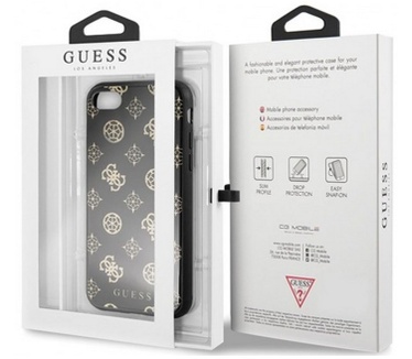 Guess Glitter Peony Hard Case - Apple iPhone 7/8 (4,7") - Zwart  Zwart