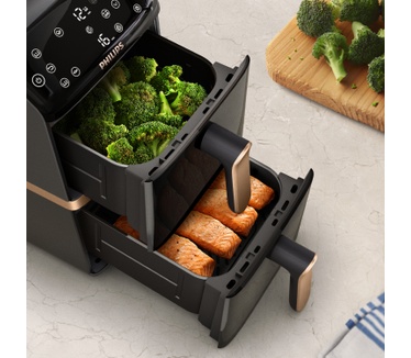 Philips Gestapelde Philips Airfryer met twee manden uit de 4000-serie