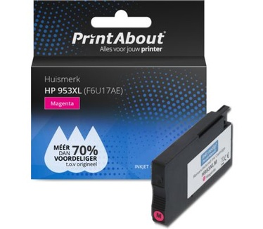 PrintAbout Huismerk HP 953XL (F6U17AE) Inktcartridge Magenta Hoge capaciteit