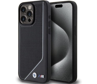 BMW M Perforated Twisted Back Case iPhone 15 Pro Max (6.7") Zwart Zwart