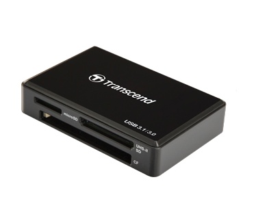 Transcend RDF9. Compatibele geheugenkaarten: CF, SDHC, Memory Stick (MS), SDXC, MicroSD (TransFlash), MicroSDHC, MicroSDXC. Soort aansluiting: USB 3.0. Schrijfsnelheid: 190 MB/s, Leessnelheid: 260 MB/s. Kleur van het product: Zwart. Breedte: 6,760 cm, Die
