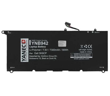 Yanec Laptop Accu 7400 mAh voor JD25G, 0N7T6, 5K9CP, 90V7W, CN-0N7T6, DIN02, RWT1R