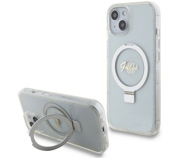 Guess Ring MagSafe Back Case Apple iPhone 15 Plus (6.7") - Clear Transparant