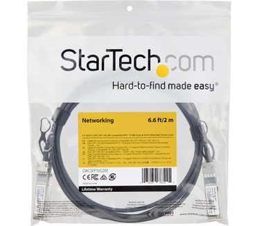 Startech.com SFP+ Direct Attach kabel Twinax SFP+ koper DAC passief 10 Gbps Dell EMC DAC-SFP-10G-2M compatibel DACSFP10G2M Zwart
