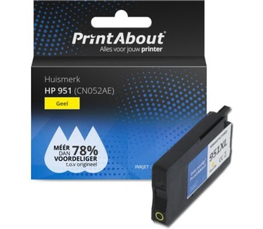 PrintAbout Huismerk HP 951 (CN052AE) Inktcartridge Geel