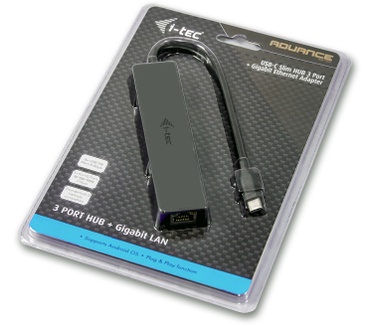 iTEC USB-C Slim 3-port HUB with Gigabit Ethernet adapter