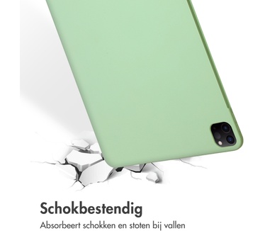 Accezz Liquid Silicone Backcover met penhouder iPad Pro 12.9 (2020 - 2022) - Lichtgroen