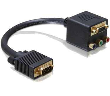 Delock Adapter VGA male to VGA + 3x Cinch female