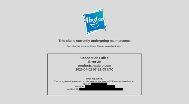 Hasbro-website offline na hack