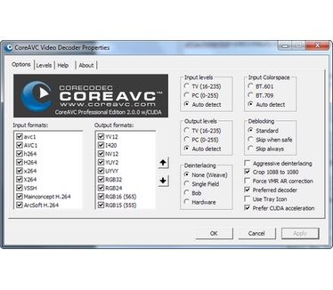 CoreAVC 2.0.0 screenshot (481 pix)