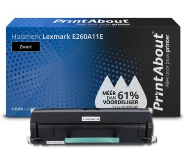 PrintAbout Huismerk Lexmark E260A11E Toner Zwart