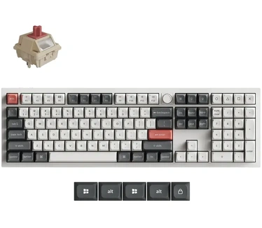 Keychron Q6 Ultra 8K Wireless Custom Mechanical Keyboard Red Silk POM Switch