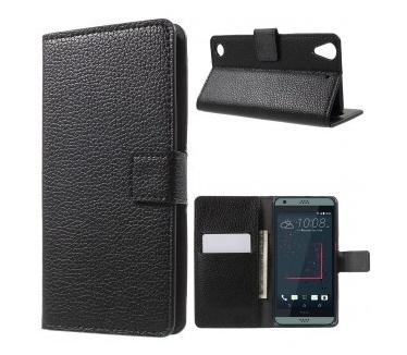 qMust HTC Desire 530 Wallet Case - hoesje met stand - Black