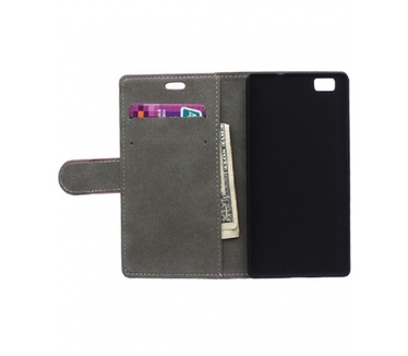 Huawei Ascend P8 Lite PU Lederen Wallet Flip Case Zwart