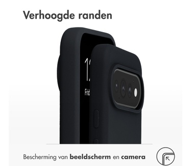 Accezz Liquid Silicone Backcover met MagSafe voor de Google Pixel 11 / 11 Pro / 10 / 10 Pro - Zwart
