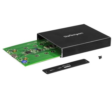 Startech.com Dubbele sleuf schijfbehuizing voor M.2 NGFF SATA SSDs USB 3.1 (10Gbps) RAID