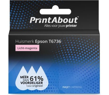 PrintAbout Huismerk Epson T6736 Inktcartridge Licht-magenta