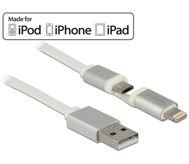 Delock USB 2.0 A - Lightning / USB 2.0 micro-B, 1 m