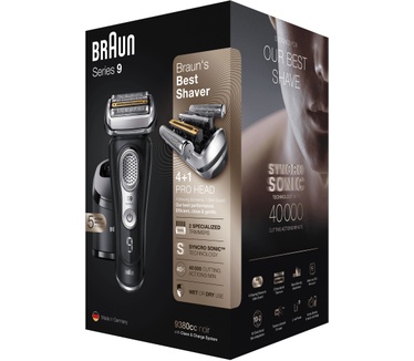 Braun Series 9 9380cc Nieuwste Generatie Elektrisch Scheerapparaat, Clean&Charge-station, Noir