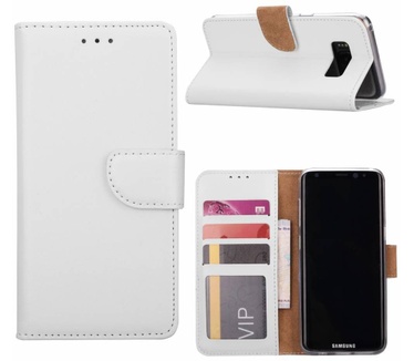 Luxe Lederen Bookcase hoesje voor de Samsung Galaxy S8 - Wit (Samsung Galaxy S8) Wit