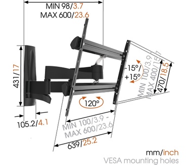 Vogel's WALL 2350 &#8211; Draaibare TV-Muurbeugel
