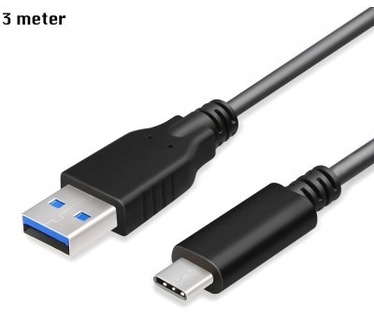qMust USB-C kabel 3 meter Zwart