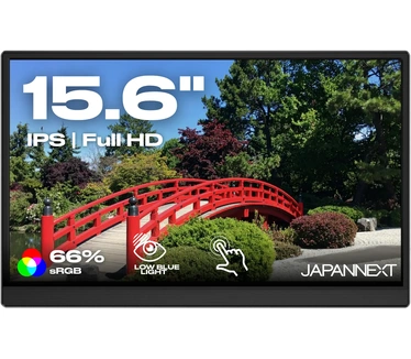 Japannext Draagbaar touchscreen 15,6 inch IPS Full HD (1920 x 1080) | geïntegreerde mini-HDMI (x1) USB-C (x1) jackstekker (x1) | G-Sync/FreeSync | JN-MD-i156F-T-LE
