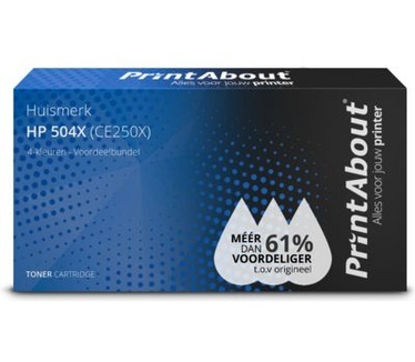 PrintAbout Huismerk HP 504X (CE250X) Toner 4-kleuren Voordeelbundel Hoge capaciteit