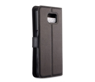 Kees Lederlook Portemonnee Hoesje Samsung Galaxy S7 Plus - Zwart