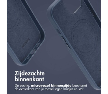 Accezz MagSafe Leather Backcover iPhone 13 - Donkerblauw