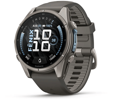 Garmin fēnix 9, 43mm, RVS body, Gorilla Glass, Zilver (Wit)