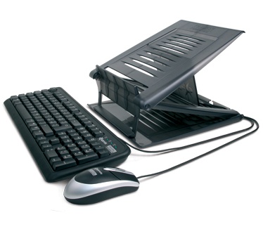 Hamlet XTMS100KM Tiramisù Notebook stand with keyboard and mouse