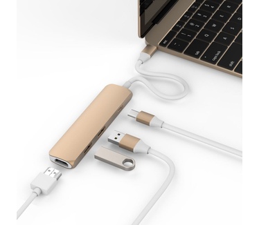 Hyper USB-C Adapter Kit met HDMI USB 3.1 (Goud)