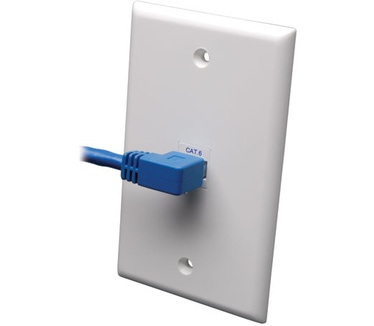 Tripp-Lite Cat6 Gigabit Molded Patch Cable (RJ45 Left Angle M to RJ45 M) - Blue, 1.52 m
