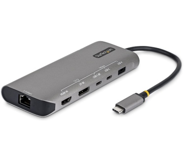 Startech.com USB4 Multiport Adapter, Driverless Dual 4K voor macOS en Windows, 140W Power Delivery Charging, 3-Port 10Gbps Hub, 2.5GbE, Mini Dock