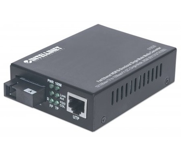 Intellinet Fast Ethernet WDM Bi-Directional Single Mode Media Converter, 10/100Base-Tx to 100Base-Fx (SC) Single-Mode, 20 km (12.4 mi.), WDM (Rx1310/Tx1550) (Euro 2-pin plug)